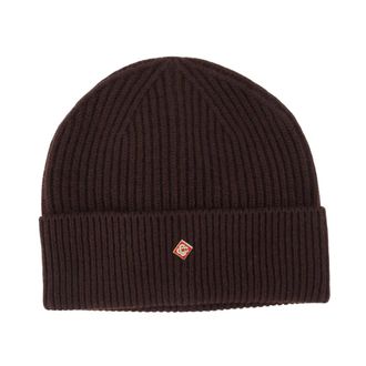 Casablanca Klassieke Ribbel Gebreide Muts - unisex - Hoeden - Bruin - M/L - Wol - Accessoires