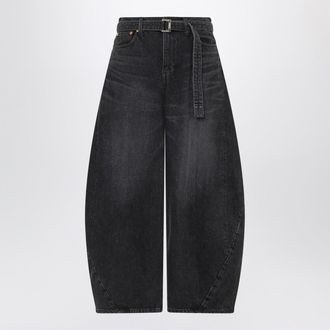 sacai Black wide-leg denim trousers