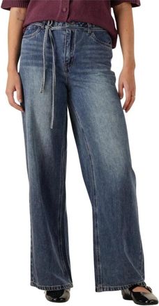 Object Wijde Jeans voor Stijlvolle Comfortabele Outfits - Dames - Loose Fit Jeans - Blauw - S - Jeans
