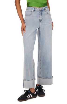 1.State High Waist Cuffed Wide Leg Jeans in Light Blue Wash at Nordstrom Rack, Size 0