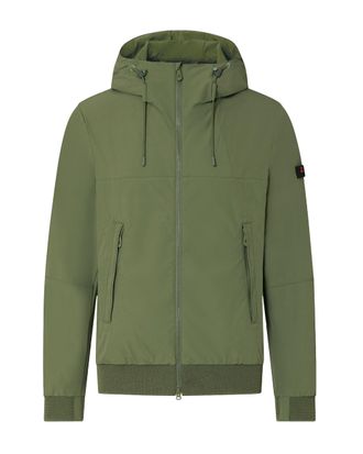 Peuterey Short Matte Green Technical Stretch Nylon Jacket