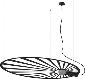 Thoro L&aacute;mpara de techo negro acero alt. 150 cm
