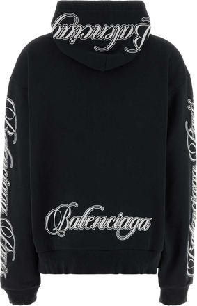 Balenciaga Womens Hoodie Black Cotton Polyester Sweater