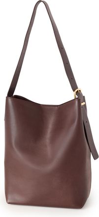 Madewell Womens Essentials Bucket Tote, Chocolate Raisin Leather, One Size