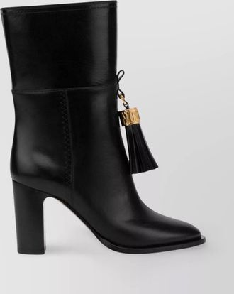 Moschino calf leather ankle boots gold hardware