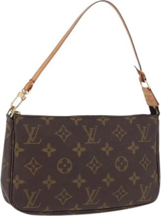 Louis Vuitton Pre-owned Pochette Accessoires - Dames - Vintage Schoudertas - Bruin - ONE Size - Leer - Vintage