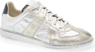 Maison Margiela Replica Low Top Sneaker in Silver/white/natural Metallic at Nordstrom, Size 12Us
