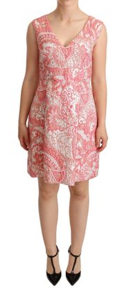 Dolce & Gabbana Womens Sleeveless Paisley Cocktail Dress - Light Pink Silk - Size EU 40 (Womens)