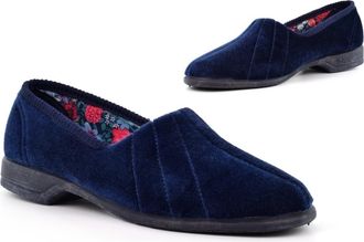 Generic Ladies Carpet Slippers Size 8 Ladies Slip On Slipper Size 6 Womens Rubber Sole Slippers Womens Slip On Slipper Rubber Sole Sizes 3-8 Navy 8 UK