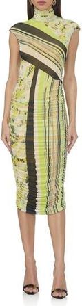 AFRM Tabi Mixed Print Open Back Mesh Dress in Wing Stripe at Nordstrom Rack, Size X-Small
