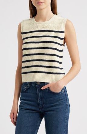 Rag & Bone Jenny Stripe Sweater Tank in Turtle Dove at Nordstrom Rack, Size Medium