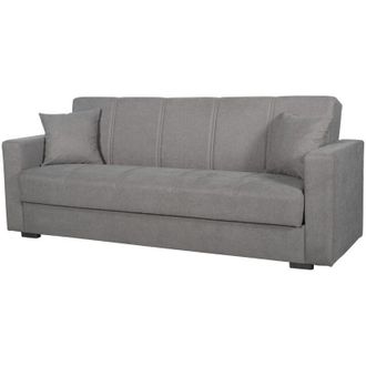 Dmora Divano Letto 3 Posti Giaveno, Contenitore, di Apertura Click-clack, Lavabile, 214x80 cm Grigio