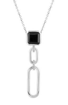 Effy Diamond & Onyx Pendant Necklace - 0.03ct. in Black at Nordstrom Rack, Size 18