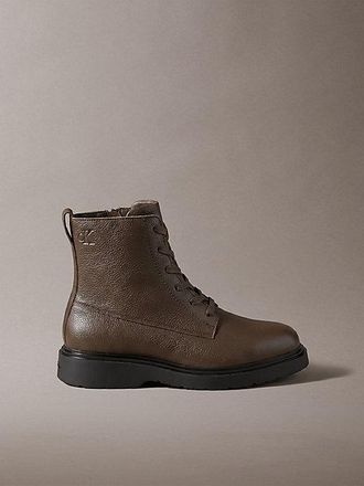 Calvin Klein Botas De Piel Con Cordones Y Cremallera