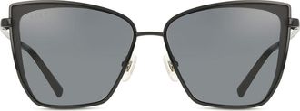 DIFF Eyewear Becky black+flash grey gradient lens Womens Sunglasses Black Size 58