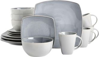 Gibson Home Soho Lounge Square Stoneware Dinnerware Set in Grey at Nordstrom