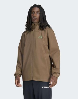 adidas Terrex multi essentials 2 layer - Giacca impermeabile marrone ossido