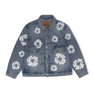 Denim Tears Blue Cotton Wreath Denim Jacket Light Wash