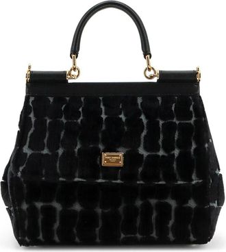 Dolce & Gabbana Borsa a Mano Sicily - Dames - Handtassen - Zwart - ONE Size - Leer - Tassen