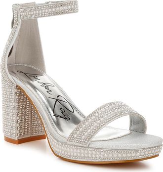 London Rag Mejuri Faux Pearl Embellished Platform Sandal in Silver at Nordstrom Rack, Size 5