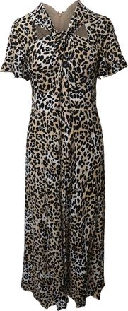 Temperley London Wild Cat Midi Dress in Animal Print Viscose