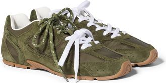 Miu Miu New Balance X Miu Miu 530 Sl Technical Fabric And Suede Sneakers, Woman, Forest Green, Size 36,5