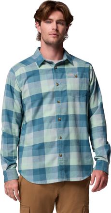 Columbia Mens Cornell Woods Flannel Long Sleeve Shirt, New Mint Multi Buffalo Check, Medium