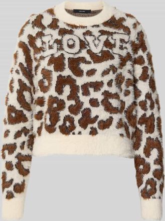 Vero Moda Regular Fit Strickpullover mit Allover-Muster Modell JUNGLE in Ecru, Größe XL