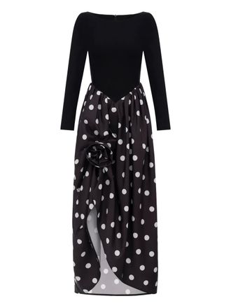 Sleeper Aurora polka-dot maxi dress - Black