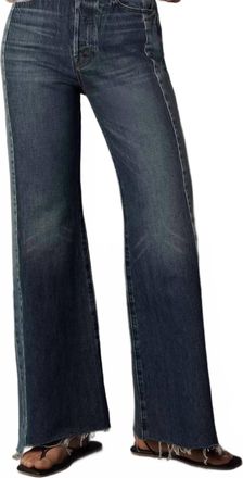 Mother The Tux Sidestepper Sneak Fray Jeans In Double Take