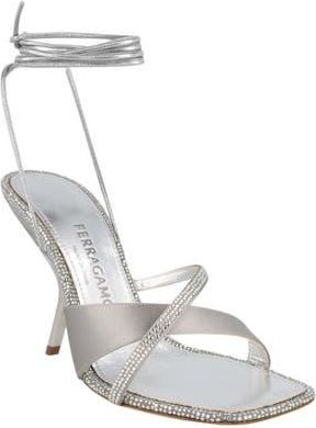Ferragamo Allegra Crystal Embellished Sandal in Grey at Nordstrom Rack, Size 10.5