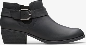 Clarks Charlten Rae Black Oily Leather