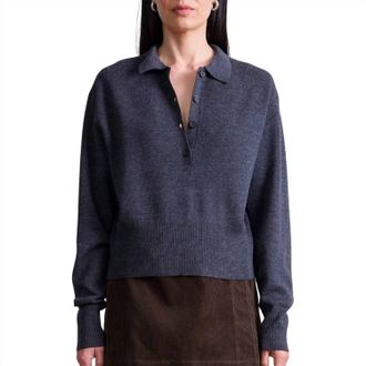 Apiece Apart Kari Polo Knit Top In Grey