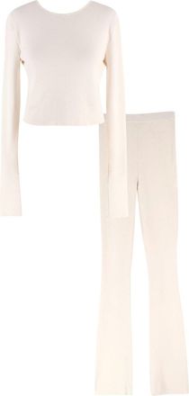 Magda Butrym Cream Knitted Cardigan And Flares Set Size XS