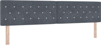 vidaXL Cabecero Led Argyle Con Cabecera Gris Oscuro 100 Cm Terciopelo Vidaxl