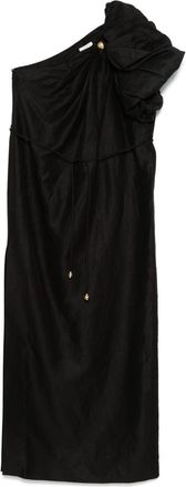 Aje Cira Midi Dress - Womens - Linen/Flax/Viscose/Polyester