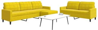 vidaXL Juego De Sof&aacute;s Con Cojines 3 Piezas Terciopelo Amarillo Vidaxl