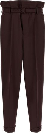 Saint Laurent Dark Brown Slim Pleated Pants
