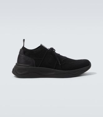 Berluti Shadow leather-trimmed sneakers