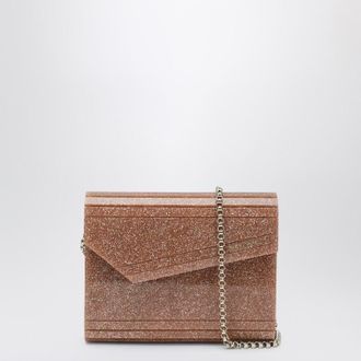 Jimmy Choo London Candy clutch in pink glitter acrylic fabric