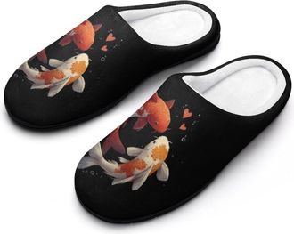 Generic Koi1 Japanese Fish Funny Mens Cotton Slippers Soft Non-Slip Rubber Sole House Slipper Indoor Outdoor