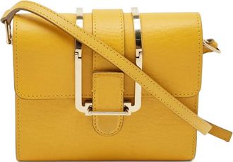 Chlo&eacute; Leren crossbodytas met gesp - Geel