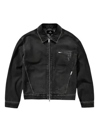 Represent distressed-effect denim jacket - men - Fabric - S - Black