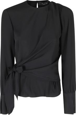 Federica Tosi Blouse met &eacute;&eacute;n schouder - Dames - Blouses - Zwart - M - Overhemden
