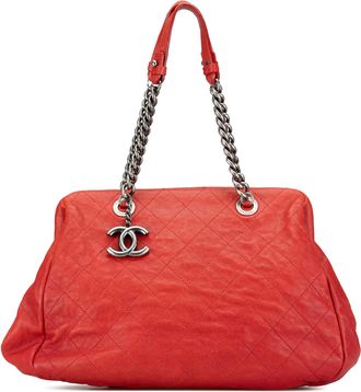 Chanel Pre-owned Womens Timeless Tote Quilted Leather - Poppy - One Size