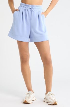 Zella Soft Luxe High Waist Knit Shorts in Blue Stork at Nordstrom, Size X-Small
