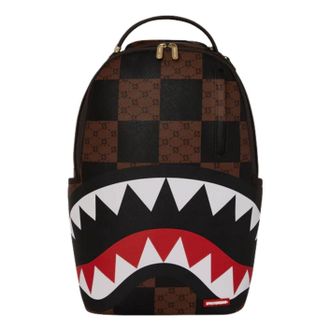 Sprayground That Big Check Shark Backpack Brown Black B6263