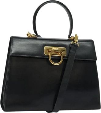 Ferragamo Tweedehands leren handtassen - Dames - Vintage Handtas - Zwart - ONE Size - Vintage