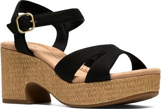 Clarks Nerisa Twist Womens Dress Sandals Black Canvas : 9.5 B - Medium, Textile