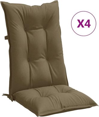 vidaXL Cojines Para Silla Respaldo Alto 4 Uds Tela Gris Taupe Melange Vidaxl